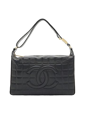 Chanel CHANEL Chocolate Bar Shoulder Bag/Handbag, Lambskin Leather, Black, A17360 (view 1)