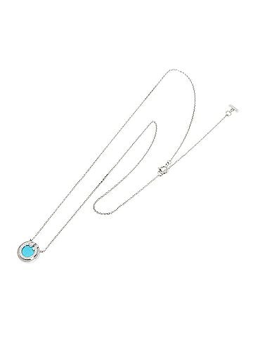 Tiffany & Co. Tiffany &amp; Co. T Circle Turquoise Diamond Necklace 45cm 18K WG White Gold 750 (view 2)