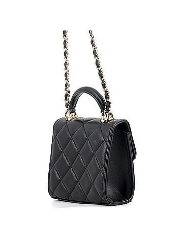 Chanel Chanel Chain Shoulder Bag Mini Matelassé Coco Mark Handbag Clutch Lambskin AP2682 CHANEL Black (view 2)