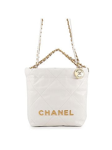 Chanel Chanel handbag CHANEL 22 Mini Coco Mark Shiny Calf Leather AS3980 2-way White women's (view 1)
