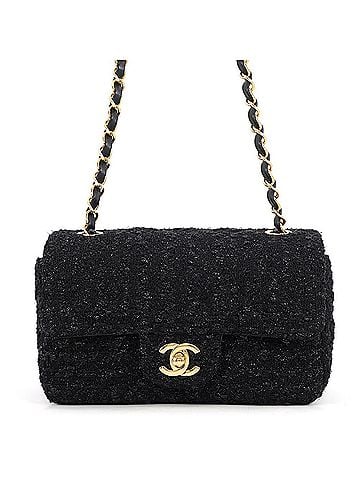 Chanel Chanel Chain Shoulder Bag, Coco Mark Tweed, A69900; CHANEL Mini Flap Handbag, Black; Handbag; Women's Bag; (view 1)