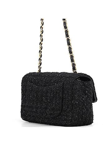 Chanel Chanel Chain Shoulder Bag, Coco Mark Tweed, A69900; CHANEL Mini Flap Handbag, Black; Handbag; Women's Bag; (view 2)