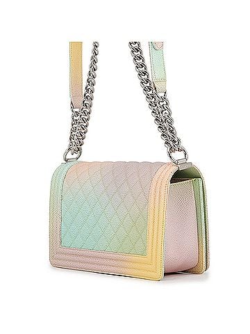 Chanel Chanel Chain Shoulder Bag Matelassé Coco Mark Boy Caviar Skin A67086 CHANEL Rainbow Handbag Women's (view 2)