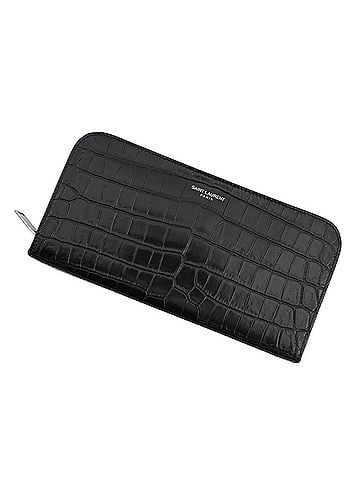 Yves Saint Laurent Yves Saint Laurent Saint Laurent Paris Long Wallet, Full Zip Embossed Leather, Round, 534290, Men's Black, Wallet (view 1)