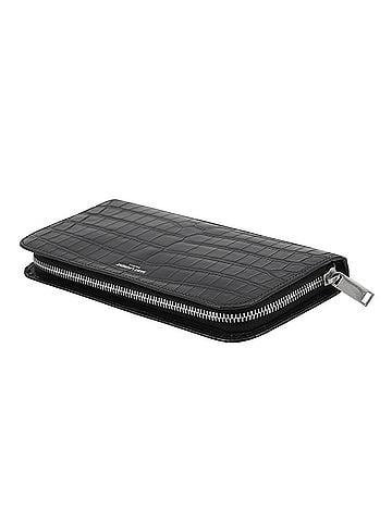 Yves Saint Laurent Yves Saint Laurent Saint Laurent Paris Long Wallet, Full Zip Embossed Leather, Round, 534290, Men's Black, Wallet (view 2)