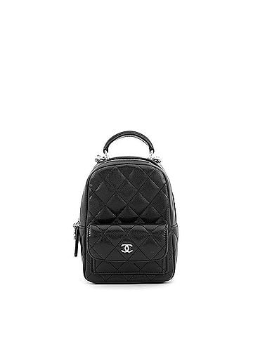 Chanel Chanel Matelassé Backpack, Coco Mark, Mini Caviar Skin, AP3753, CHANEL 2-way, Black, Handbag, Women's, (view 1)