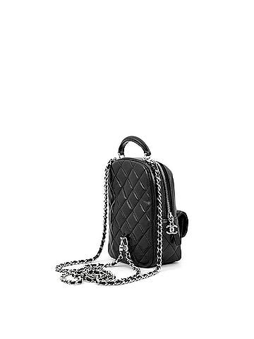 Chanel Chanel Matelassé Backpack, Coco Mark, Mini Caviar Skin, AP3753, CHANEL 2-way, Black, Handbag, Women's, (view 2)
