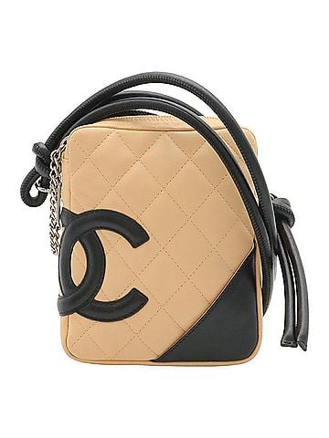 Chanel CHANEL Cambon Line Coco Mark Small Pochette Shoulder Bag, Beige/Black, A25177 (view 2)