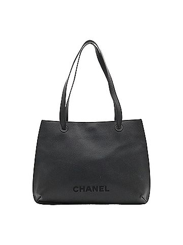 Chanel CHANEL embroidered tote bag/shoulder bag, caviar leather, black. (view 2)