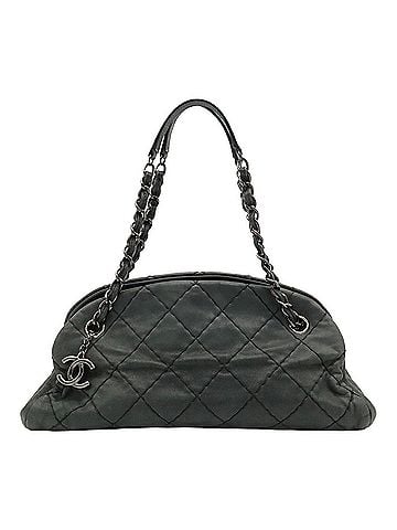 Chanel CHANEL Mademoiselle Matelassé Bowling Bag Shoulder Chain Sparkle Leather Black A50556 (view 2)