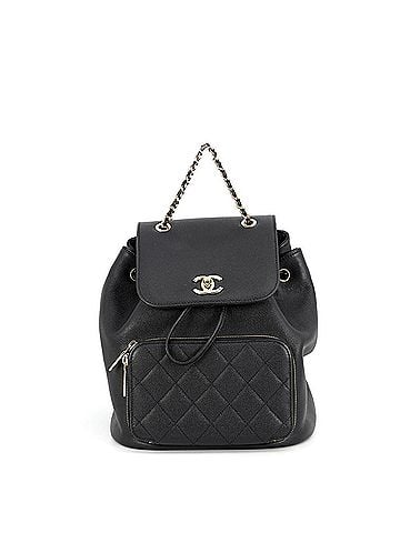 Chanel Chanel Matelassé Backpack with Coco Mark, Caviar Skin, A93748, CHANEL Handbag, Backpack, Black, Women's (view 1)