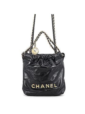 Chanel Chanel handbag CHANEL 22 Mini Coco Mark Shiny Calfskin AS3980 2-way Black women's (view 1)