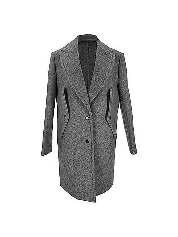 Michael Kors Michael Kors Single-Breasted Coat in Grey Wool (view 1)