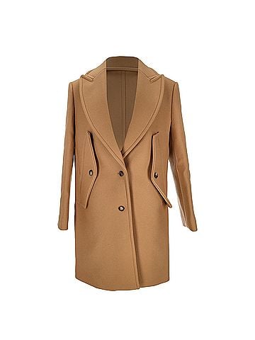 Michael Kors Michael Kors Single-Breasted Coat in Brown Wool (view 1)