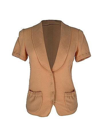 Bottega Veneta Bottega Veneta Short-Sleeve Blazer in Beige Wool (view 1)