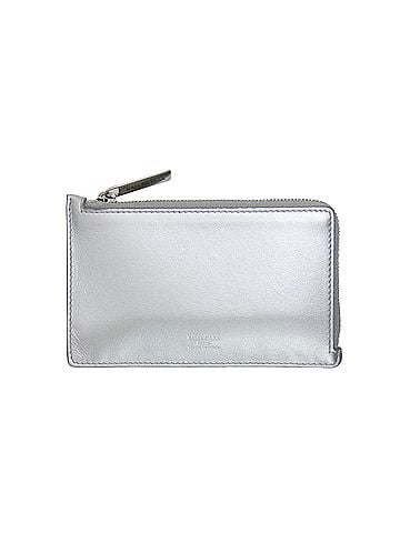 Balenciaga BALENCIAGA Balenciaga Metallic L-shaped Zipper Fragment Case Envelope 736734 Coin Purse Mini Wallet Smooth Leather Silver for Women (view 1)