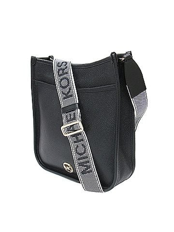 Michael Kors MICHAEL KORS Michael Kors bag, black leather, Luisa messenger 30R4G99M7L, crossbody, metal logo, women's. (view 1)