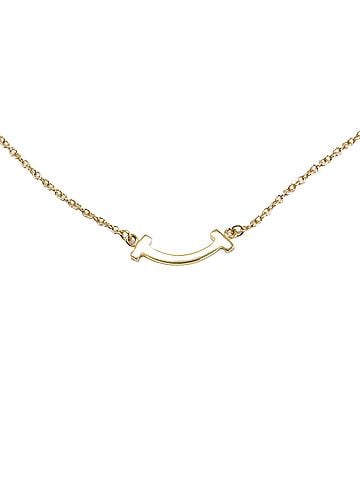 Tiffany & Co. TIFFANY&amp;Co. Tiffany T Smile Mini Necklace Pendant 18KG Yellow Gold Jewelry for Women (view 1)