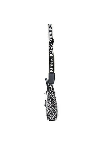 Michael Kors MICHAEL KORS Michael Kors bag, black, jacquard, shopper tote, crossbody, extra small SINCLAIR NS, all-over print, key clochette, women's. (view 2)