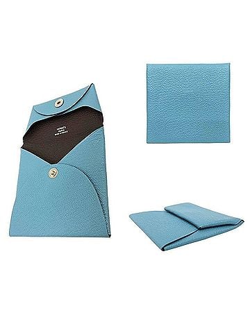 Hermès Hermes Bastia Verso coin case, new denim blue x Havana, W stamp, made in 2024. (Hermes wallet) (view 2)