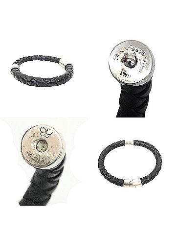 Bottega Veneta Bottega Veneta Intrecciato Bracelet Leather x AG925 Dark Brown (view 2)