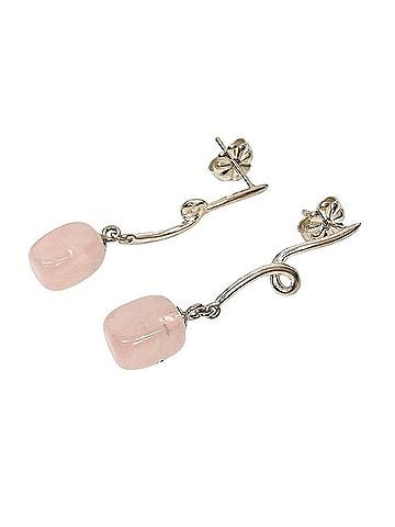 Tiffany & Co. TIFFANY&amp;Co. Tiffany Rose Quartz Earrings, Silver (view 1)