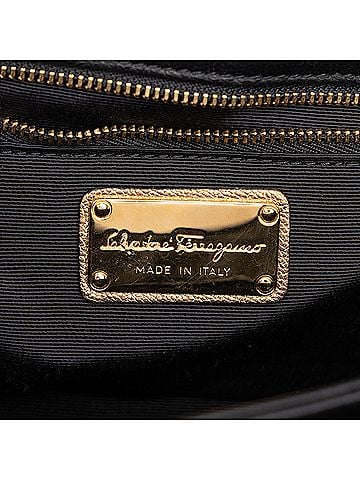 Salvatore Ferragamo Metallic Calfskin Gancini Seila Top Handle Bag (view 2)