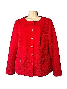 Chico's Diamond Quilted Collarless Snap Button Zip Pocket Jacket Jacket (view 1)