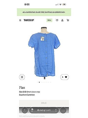 Flax Short Sleeve Blouse (view 2)