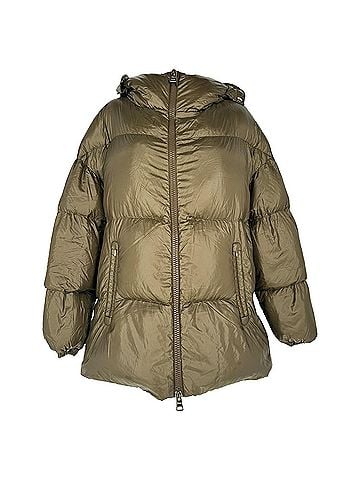 Herno Herno Zip-Up Hooded Down Jacket in Olive Polyamide (view 1)