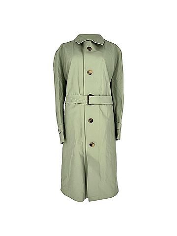 Maison Margiela Maison Margiela Single-Breasted Belted Coat in Green Polyurethane (view 1)