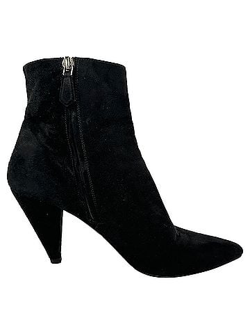 Prada Prada Pointed-Toe Heeled Ankle Boots in Black Suede (view 1)