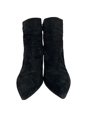 Prada Prada Pointed-Toe Heeled Ankle Boots in Black Suede (view 2)