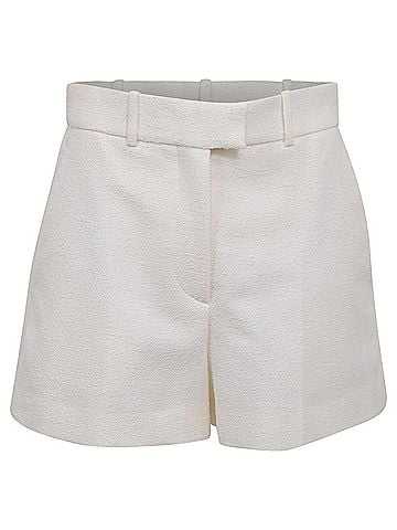 Christian Dior Dior Tweed Mini Shorts in White Wool (view 1)