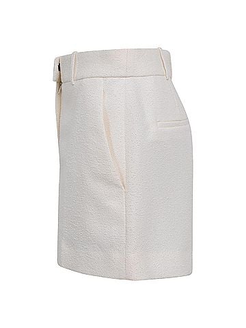 Christian Dior Dior Tweed Mini Shorts in White Wool (view 2)