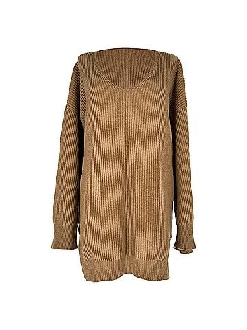 Stella McCartney Stella Mccartney Scoop Neck Knitted Sweater in Brown Wool (view 1)