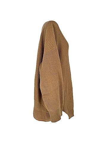 Stella McCartney Stella Mccartney Scoop Neck Knitted Sweater in Brown Wool (view 2)
