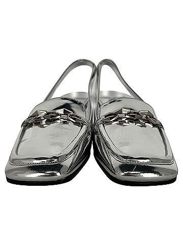 Jimmy Choo Jimmy Choo Diamond Tilda 45mm Slingback Pumps in Metallic Silver Patent Leather (view 2)