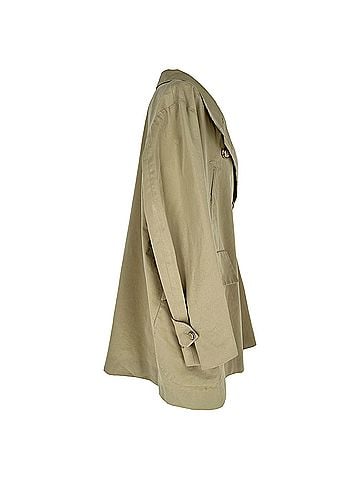 Saint Laurent YSL Short Trench Coat in Khaki Cotton (view 2)