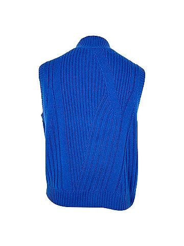 Diane von Furstenberg Diane Von Furstenberg Ediva Vest Sweater in Blue Wool (view 2)