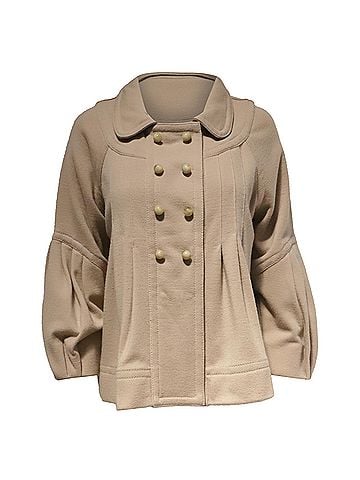 Marc Jacobs Marc by Marc Jacobs Double-Breasted Short Jacket in Beige Cotton (view 1)
