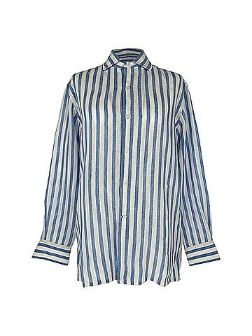 Ralph Lauren Ralph Lauren Relaxed Fit Striped Shirt in Light Blue Linen (view 1)