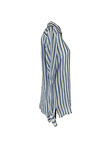 Ralph Lauren Ralph Lauren Relaxed Fit Striped Shirt in Light Blue Linen (view 2)
