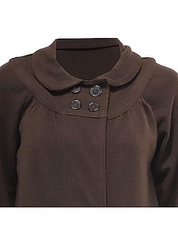 Marc Jacobs Marc Jacobs Peter Pan Collar Short Jacket in Brown Wool (view 2)