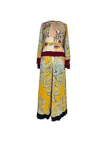 ETRO Etro Printed Long Sleeve Maxi Dress in Multicolor Silk (view 1)