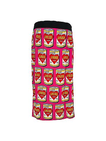 Dolce & Gabbana Dolce &amp; Gabbana Amore-Print Midi Skirt in Multicolor Silk (view 1)