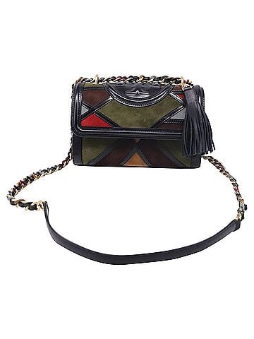 Tory Burch Tory Burch Small Fleming Marquetry Convertible Shoulder Bag in Black Leather (view 1)
