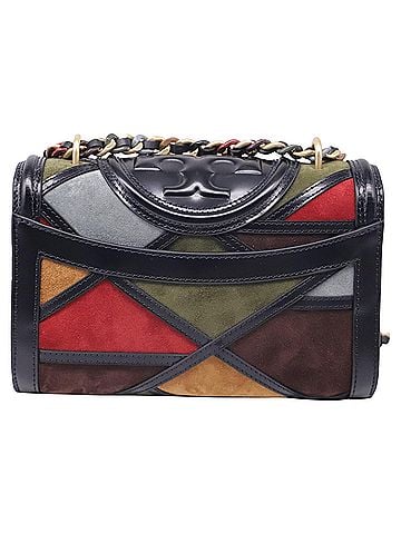 Tory Burch Tory Burch Small Fleming Marquetry Convertible Shoulder Bag in Black Leather (view 2)