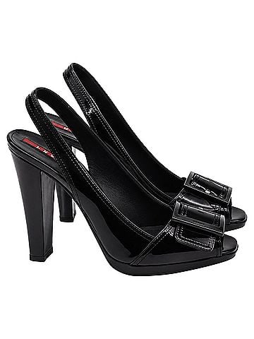 Prada Prada Sport Vintage 2000's Slingback Pumps in Black Leather (view 1)