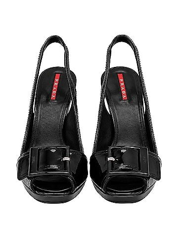 Prada Prada Sport Vintage 2000's Slingback Pumps in Black Leather (view 2)